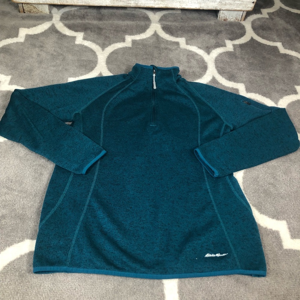Eddie Bauer Pullover Womens Large Quarter Zip Heather Sweatshirt